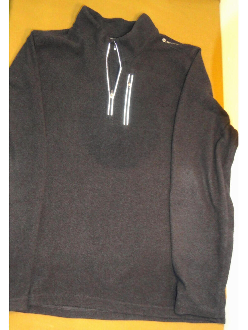 DESIGNER HI-TEC 1/4 ZIP WARM SOFT POCKET BLACK MOCK NECK PULLOVER JACKET X-LARGE